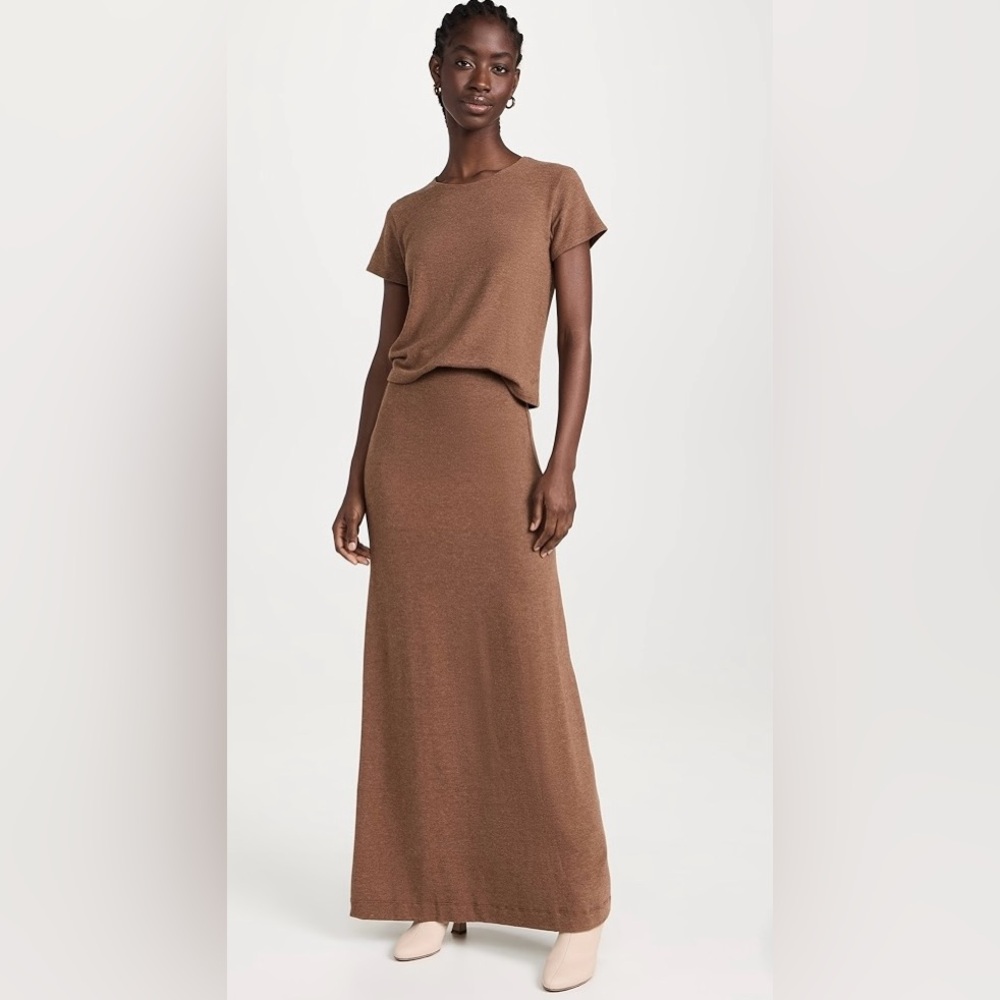NWT Shopbop LESET Lauren High Waist Knit Maxi Skirt XL “Squirrel” Brown So Soft!